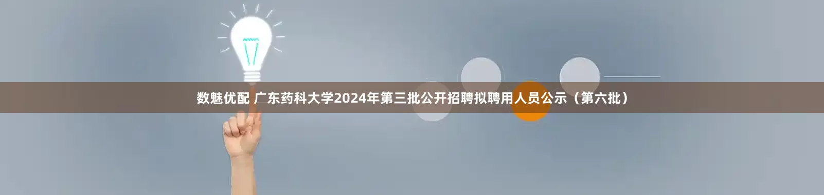 数魅优配 广东药科大学2024年第三批公开招聘拟聘用人员公示（第六批）